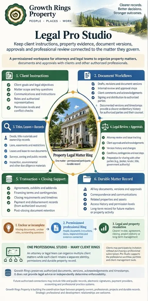Legal Pro Studio workflow infographic